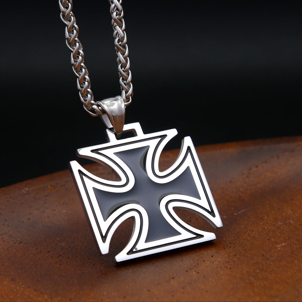 Punk Cross Stainless Steel Men's Pendant Necklace