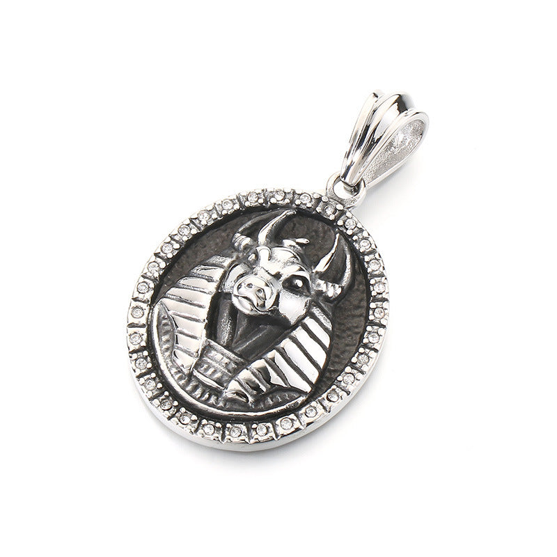 Anubis Pendant For Men Zircon Encrusted Retro Planderful