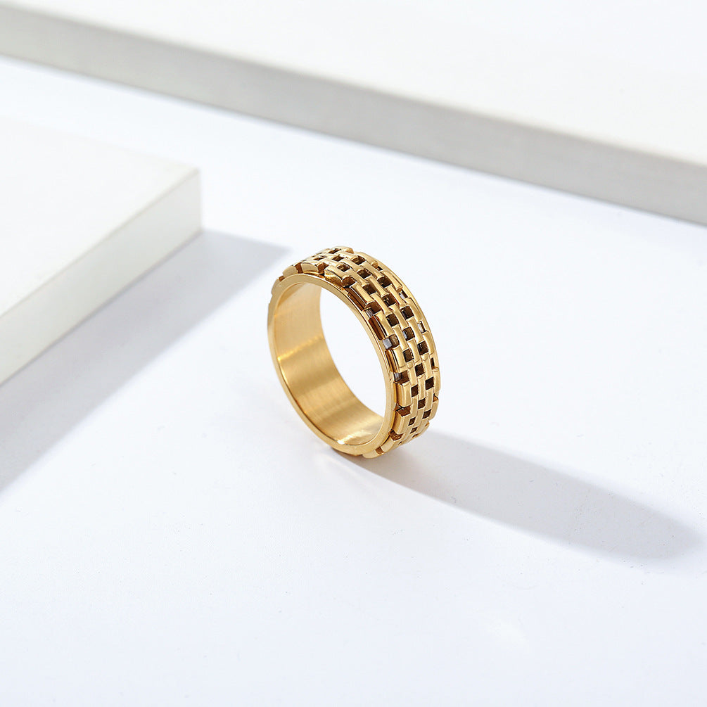 Planderful Rotating Steel Ring For Hip Hop Street Style Enthusiasts Trendsetting Everyday Genie Collection