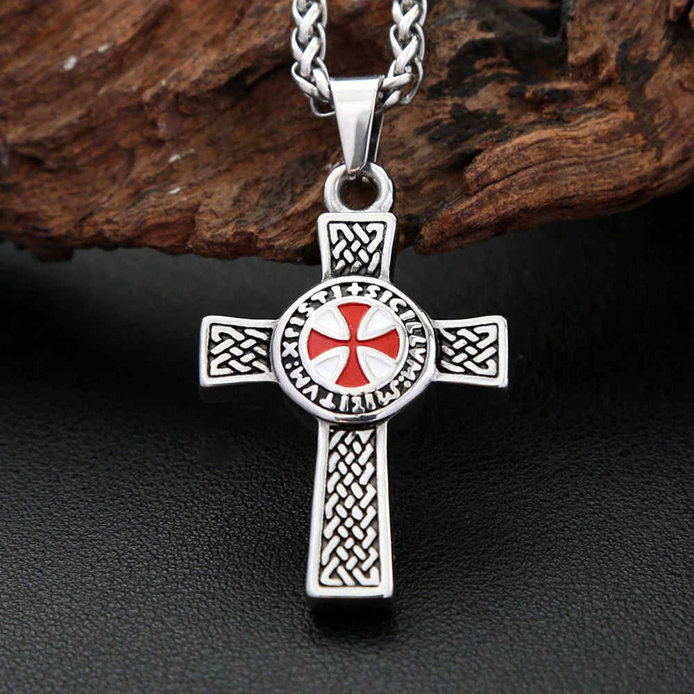 1. Planderful Cross Pendant Necklace for Men Double Sided Vintage Style Stainless Steel Jewelry