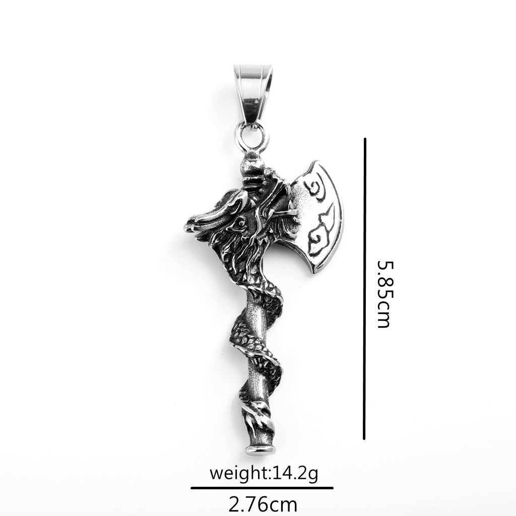 Vintage Dragon Stainless Steel Men's Pendant Necklace