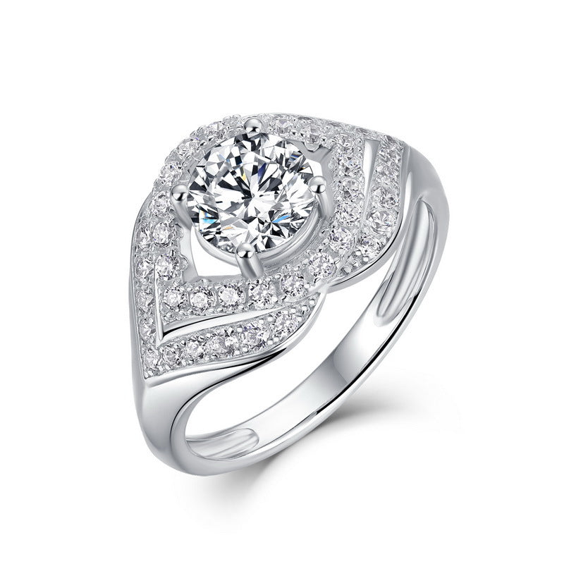 Planderful Classic Moissanite Sterling Silver Ring – 6.5 × 6.5 mm, 1 ct – Style 4