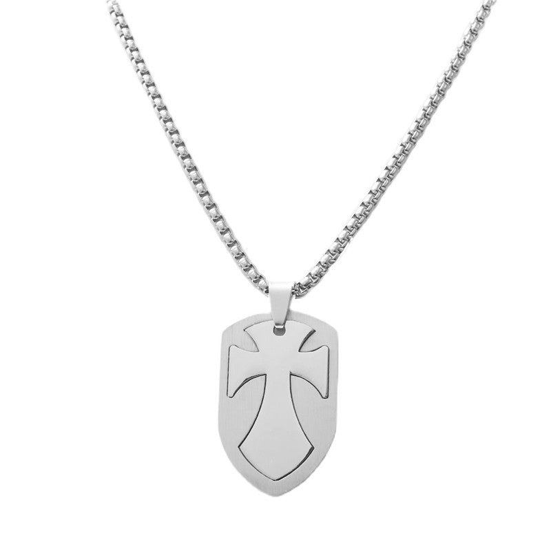 Personalized Retro Titanium Steel Cross Pendant Necklace for Trendy Men
