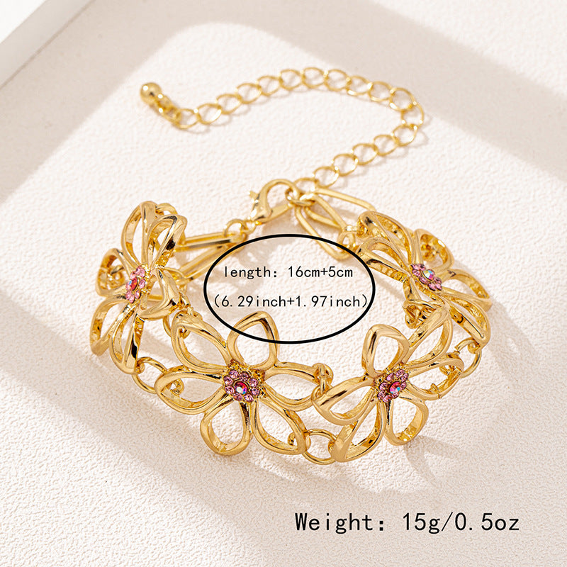 Planderful Vienna Verve Retro Metal Flower Bracelet for Women