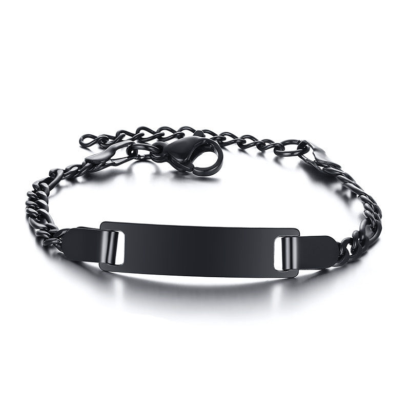 Children's Bracelet Stainless Steel Blank Curved Plate Adjustable Jewelry