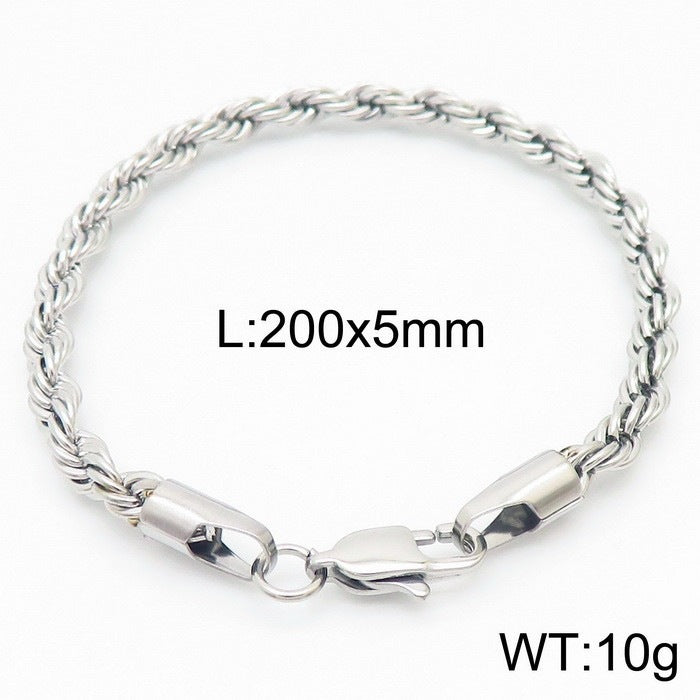 Minimalist Unisex Bracelet Stacked Figaro Twist Chain Cuban Chain