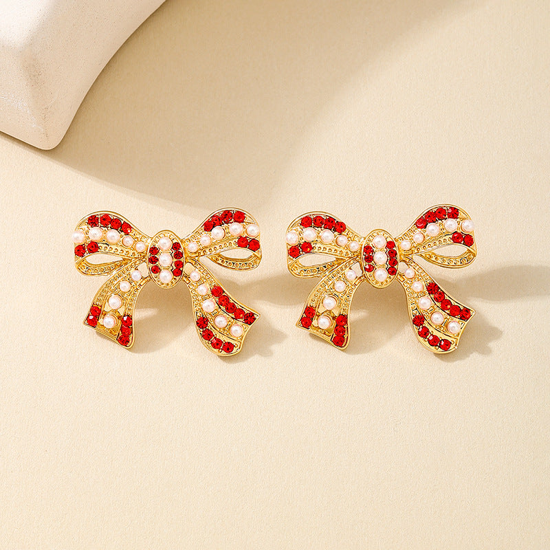 Planderful Vienna Verve Earrings – Exquisite Imitation Pearl Bow Design