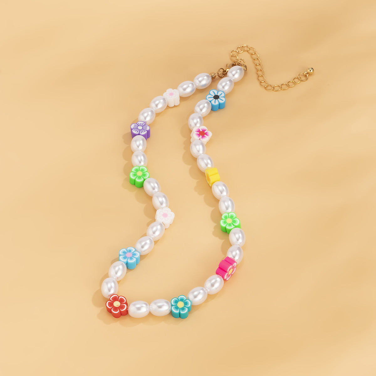 Planderful Vienna Verve Elegant Statement Necklace For Women Floral Imitation Pearl Ethnic Geometric Design