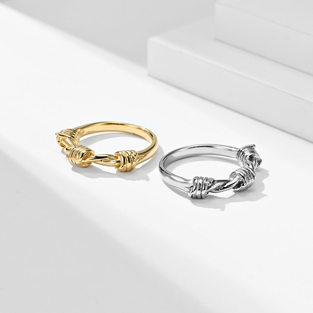 European And American Cold Wind Wire Knot Ring For Men