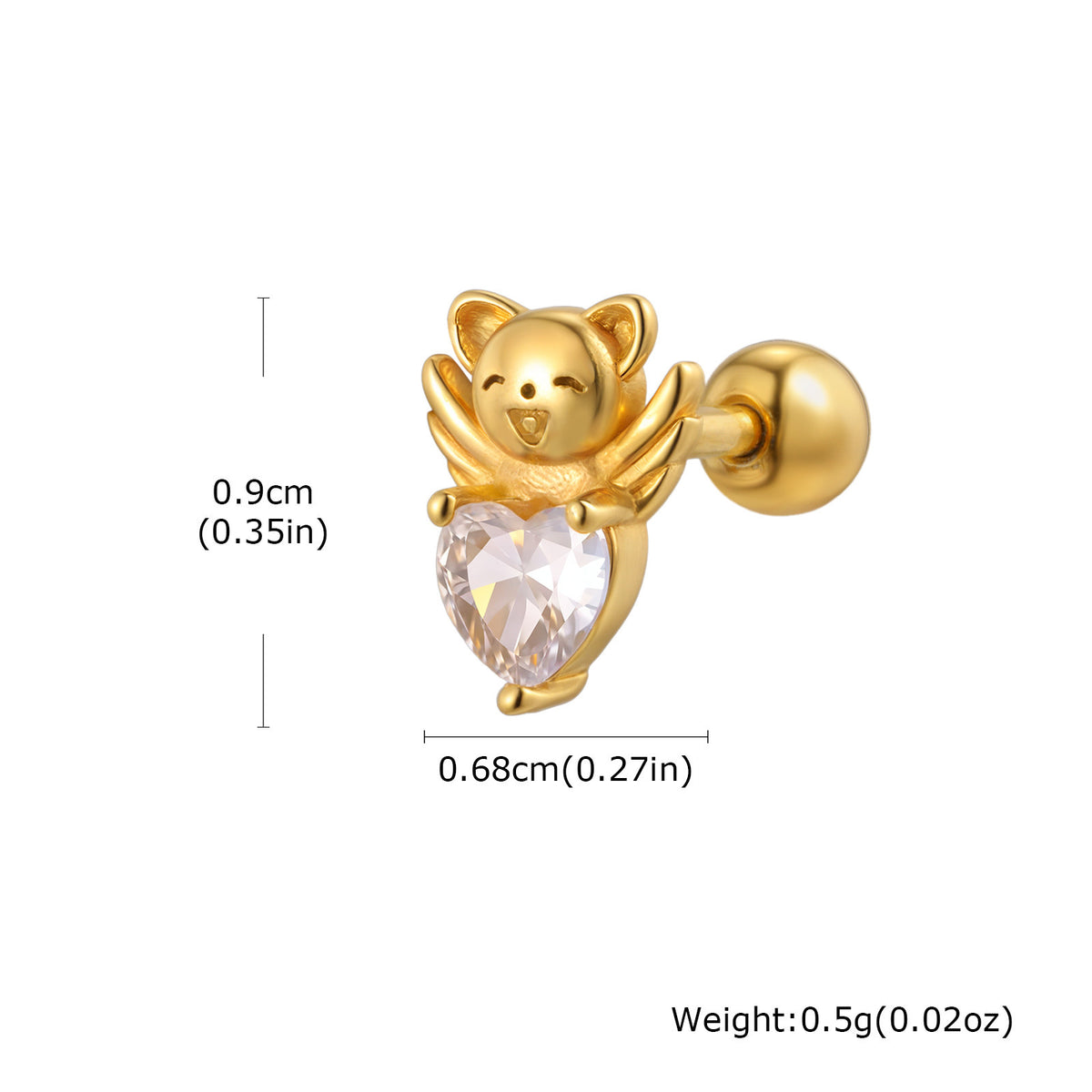 Zircon Heart Single Earring