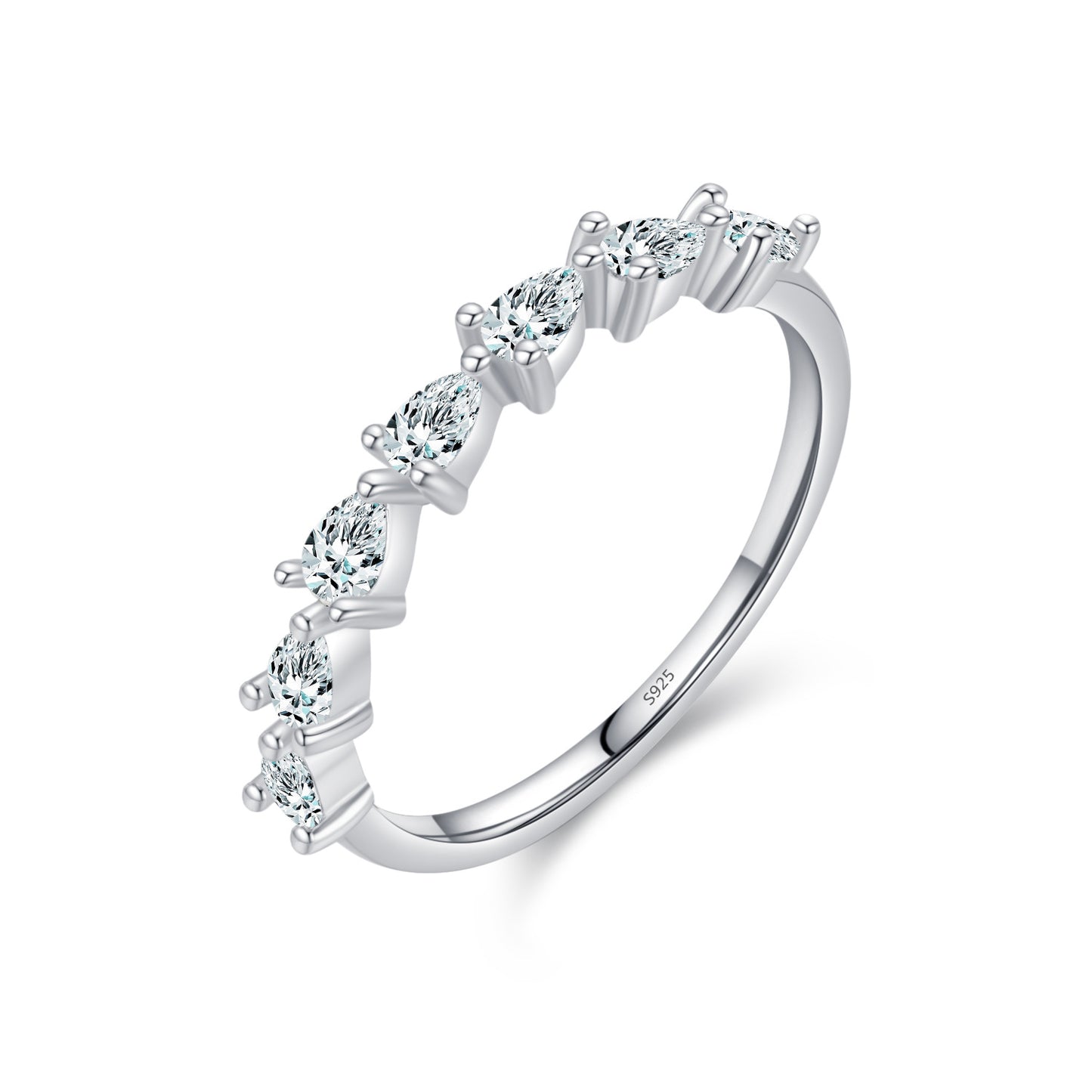 Sterling Silver Heart-shaped Zircon Ring