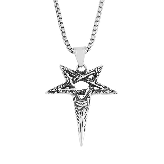 European And American Fashion Stainless Steel Devil's Eye Necklace For Men