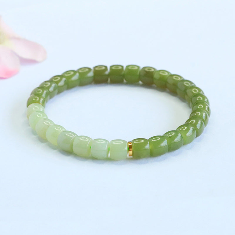 Qingshui Gradient Hetian Jade Straight-Cut Bracelet