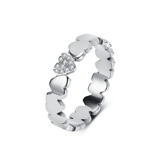 Stainless Steel Zircon Ring