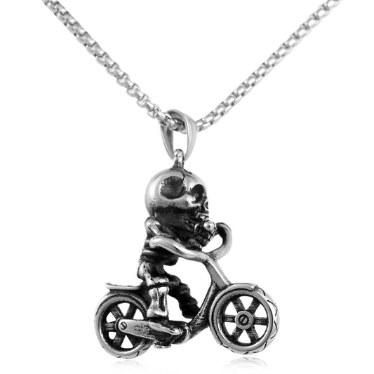 European And American Stainless Steel Skull Bicycle Pendant