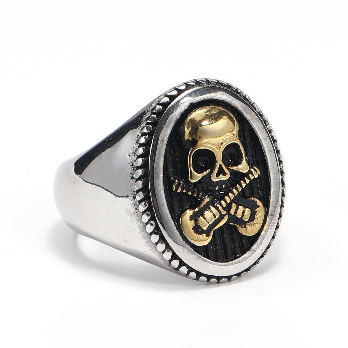 Skull Guitar Titanium Steel Ring