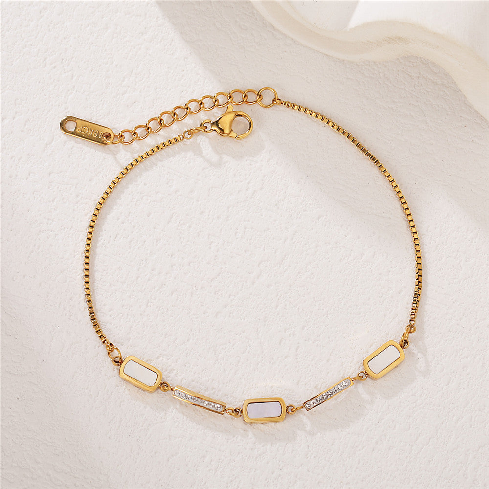 Planderful Shell Bracelet Rose Gold For Women Minimalist Everyday Genie Jewelry Chic
