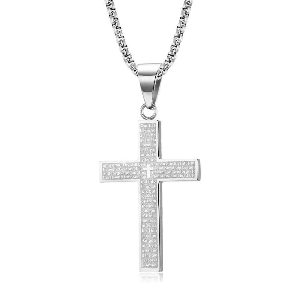 Titanium Steel Cross Necklace For Men Planderful Everyday Genie Niche Design Non Fading Jewelry