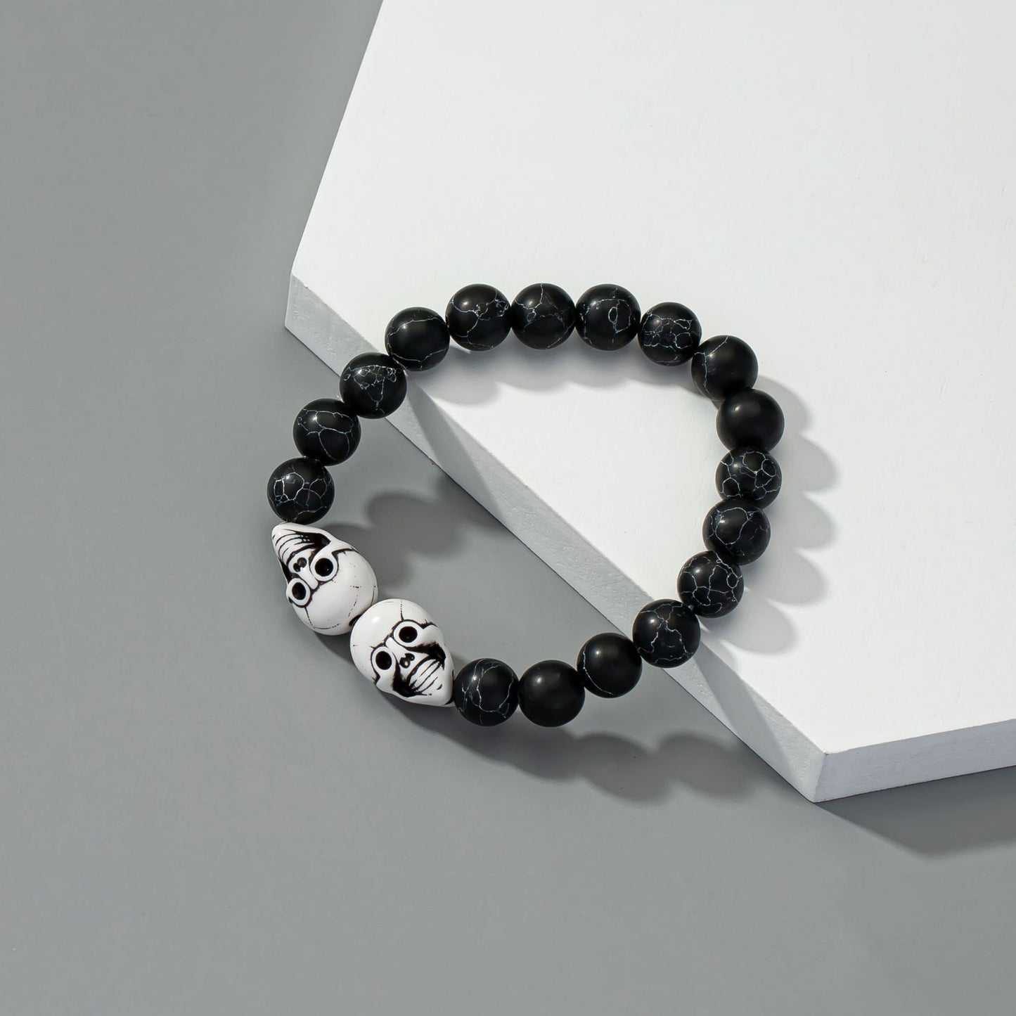 Skull Stone Black Bracelet - European and American Style Cross-Border Instagram Jewelry Wholesale