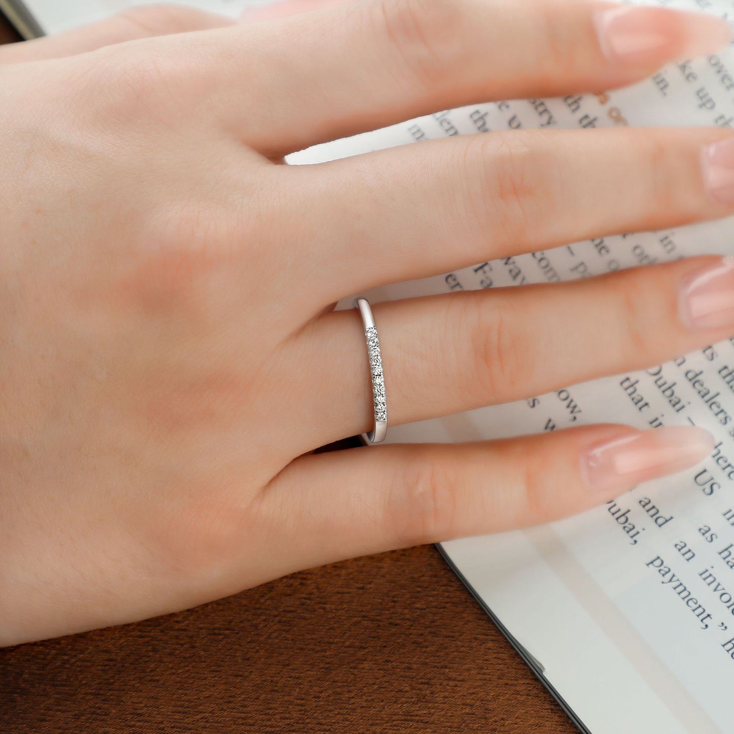 Planderful Sterling Silver 2ct Oval Zircon Ring Set for Women Premium Stacking Jewelry