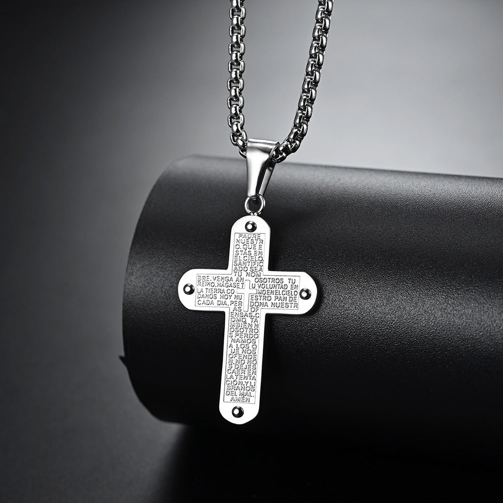 European And American Style Stainless Steel Cross Necklace