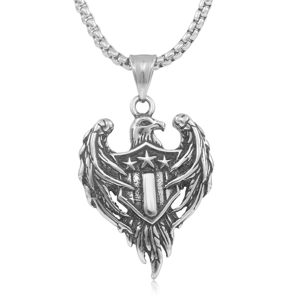 European And American Stainless Steel Eagle Pendant Necklace