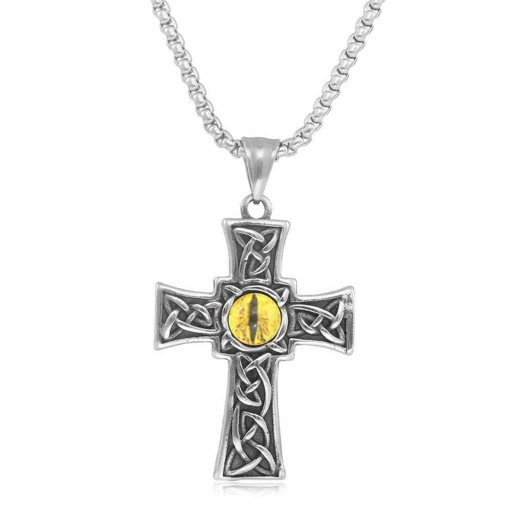 European And American Stainless Steel Cross Eye Pendant