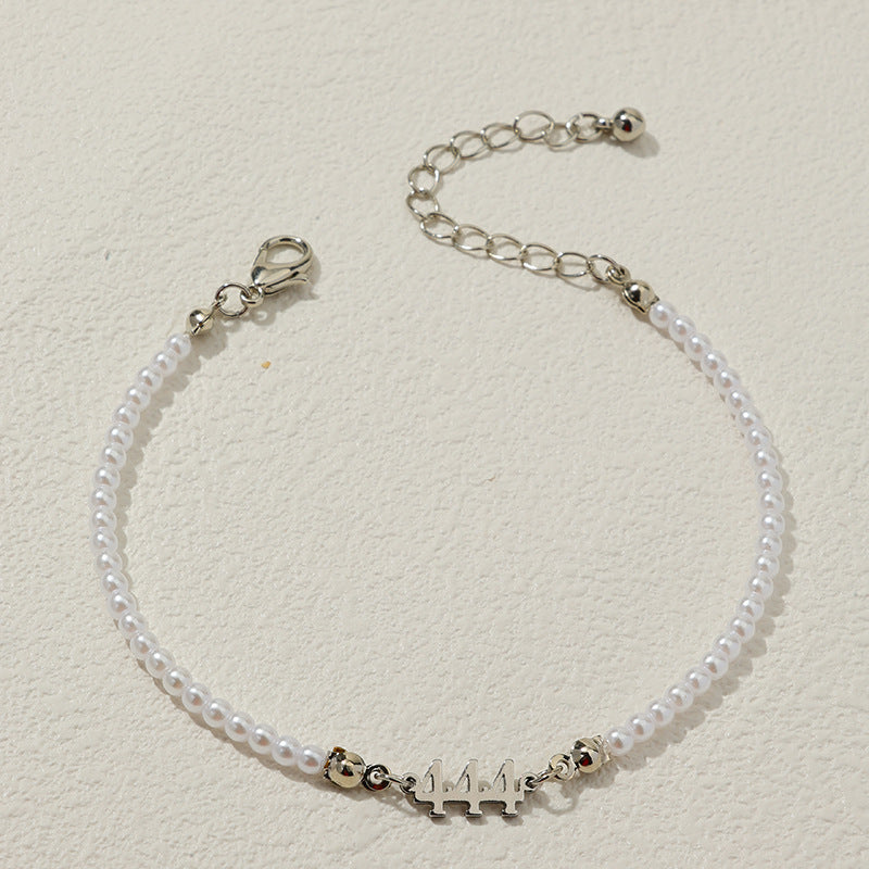 Pearl Chain Letter Pendant Bracelet - Vienna Verve Collection