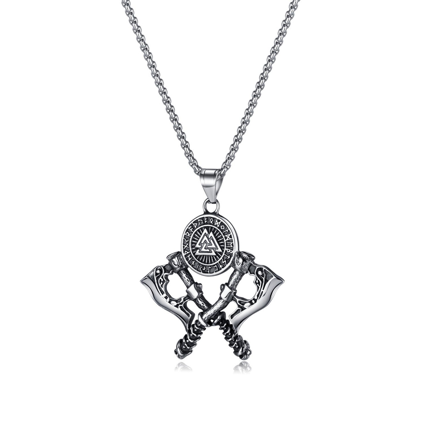 Planderful Everyday Genie Durable Titanium Steel Axe Pendant Necklace For Men Bold Urban Streetwear Jewelry