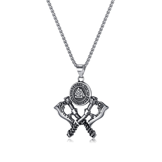 Planderful Everyday Genie Durable Titanium Steel Axe Pendant Necklace For Men Bold Urban Streetwear Jewelry