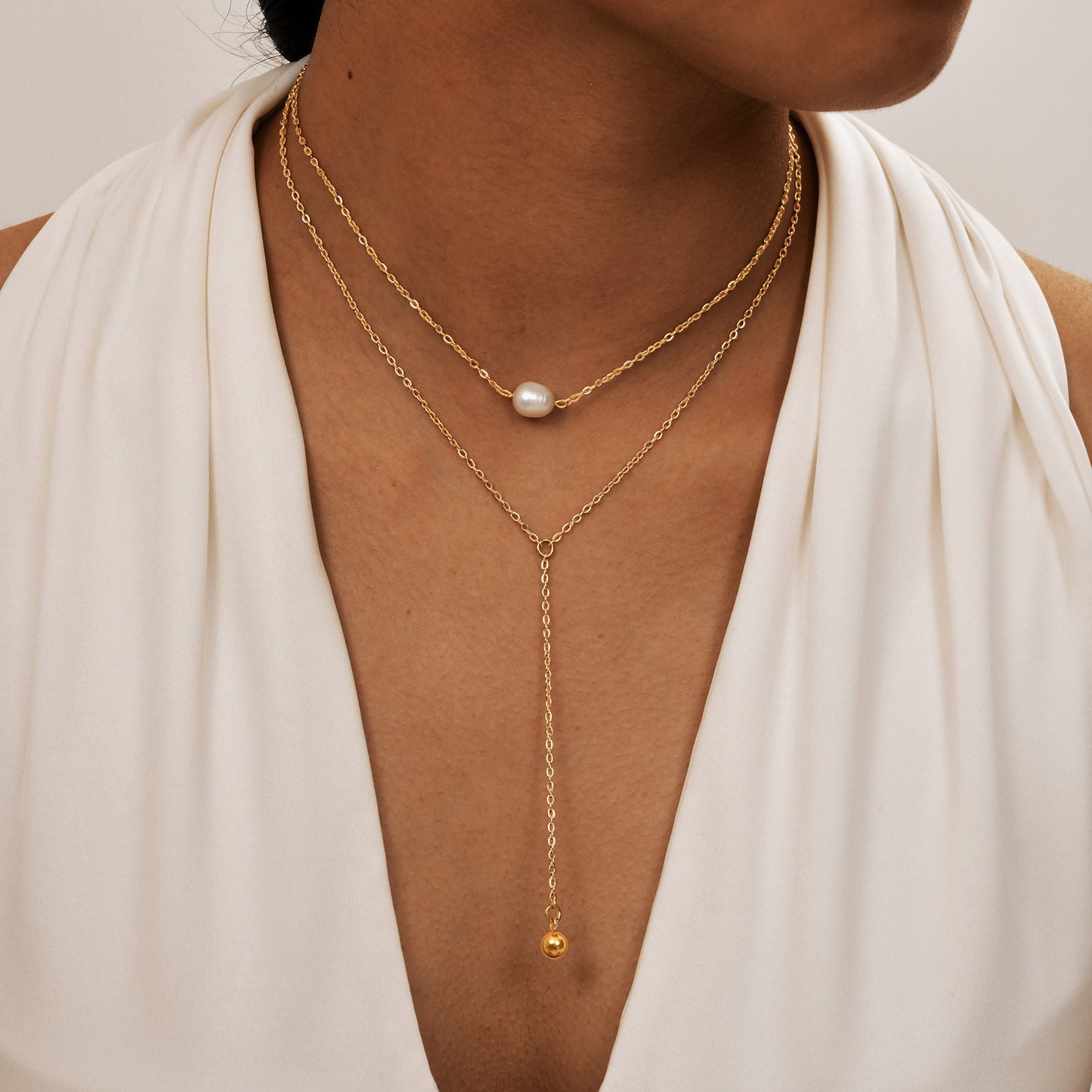 A Variety Of Y-Shaped Necklace – Women's Gold Imitation Pearl Tassel Stacked With Style