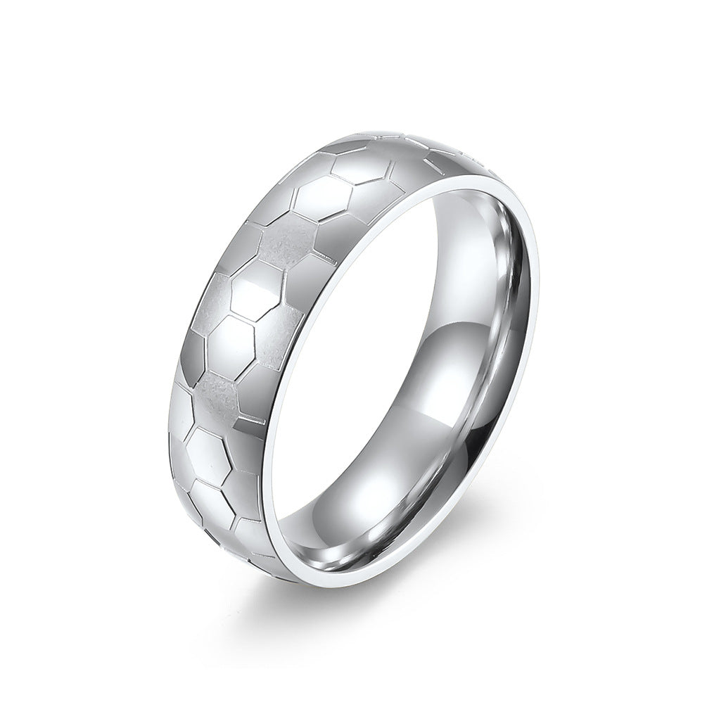 Cross-Border Amazon World Cup Football Fans Titanium Steel Ring