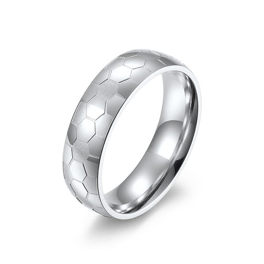 Cross-Border Amazon World Cup Football Fans Titanium Steel Ring