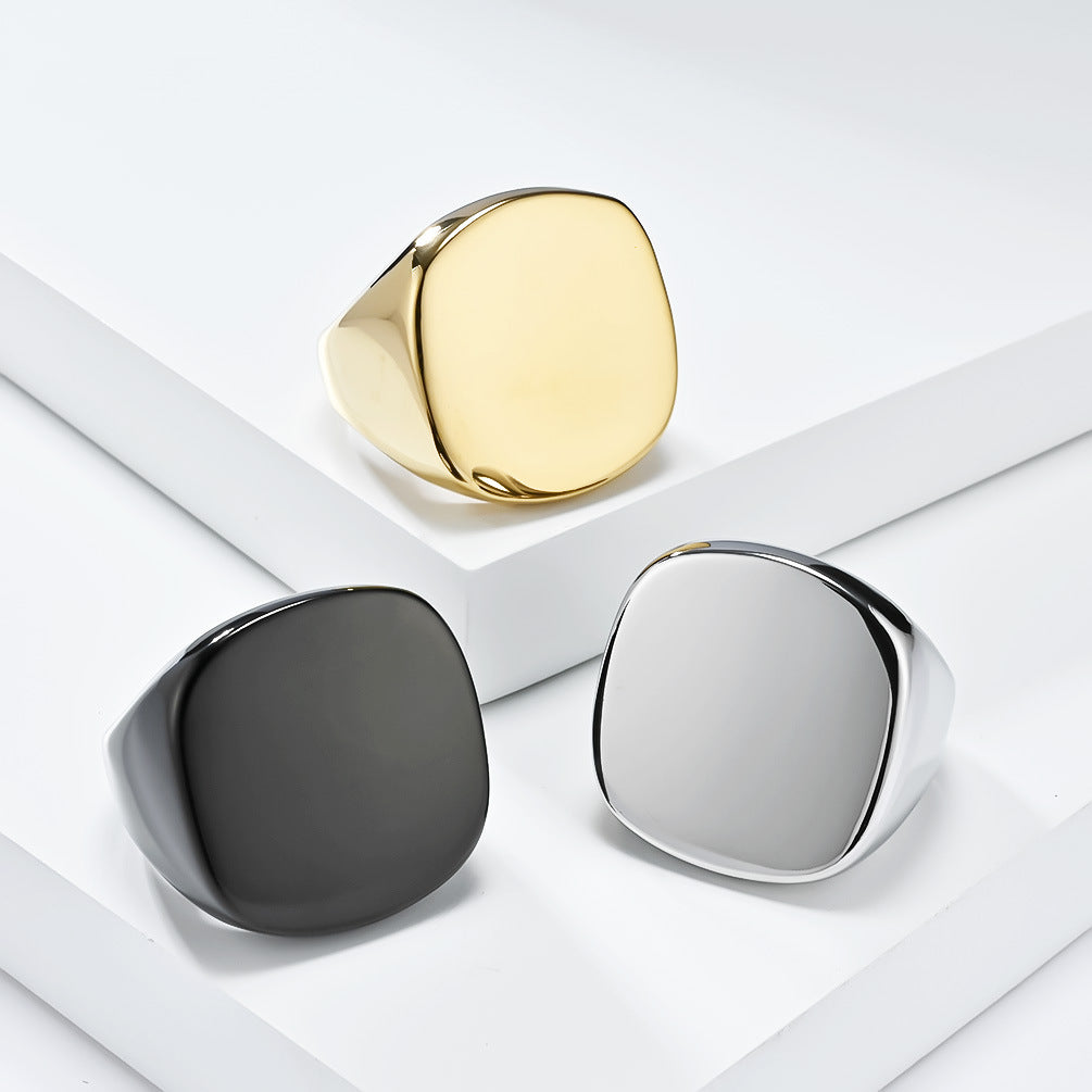 Europe And The United States Stainless Steel Smooth Ring Fashion Accessories For Men