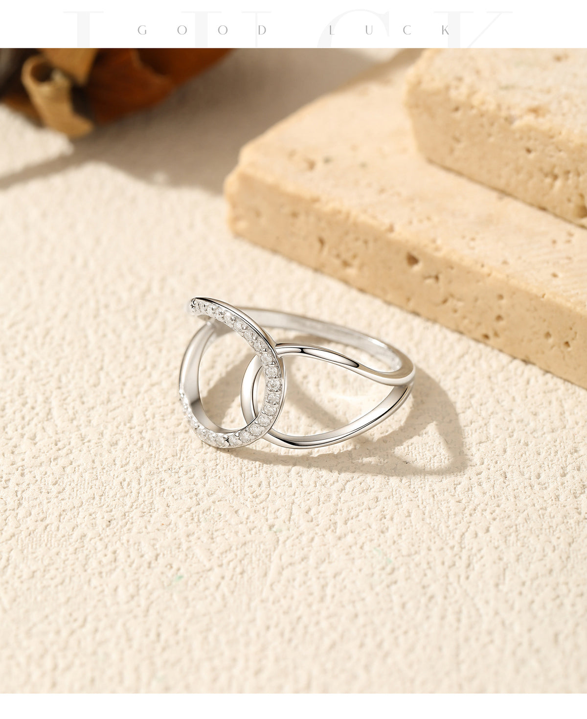 925 Sterling Silver Interwoven Double Band