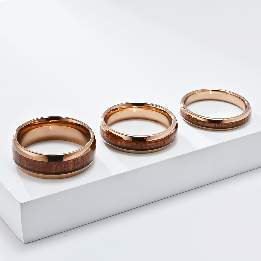 Premium Tungsten Ring Inlaid Wood And Leather 4 6 8mm For Men And Women Planderful Shop