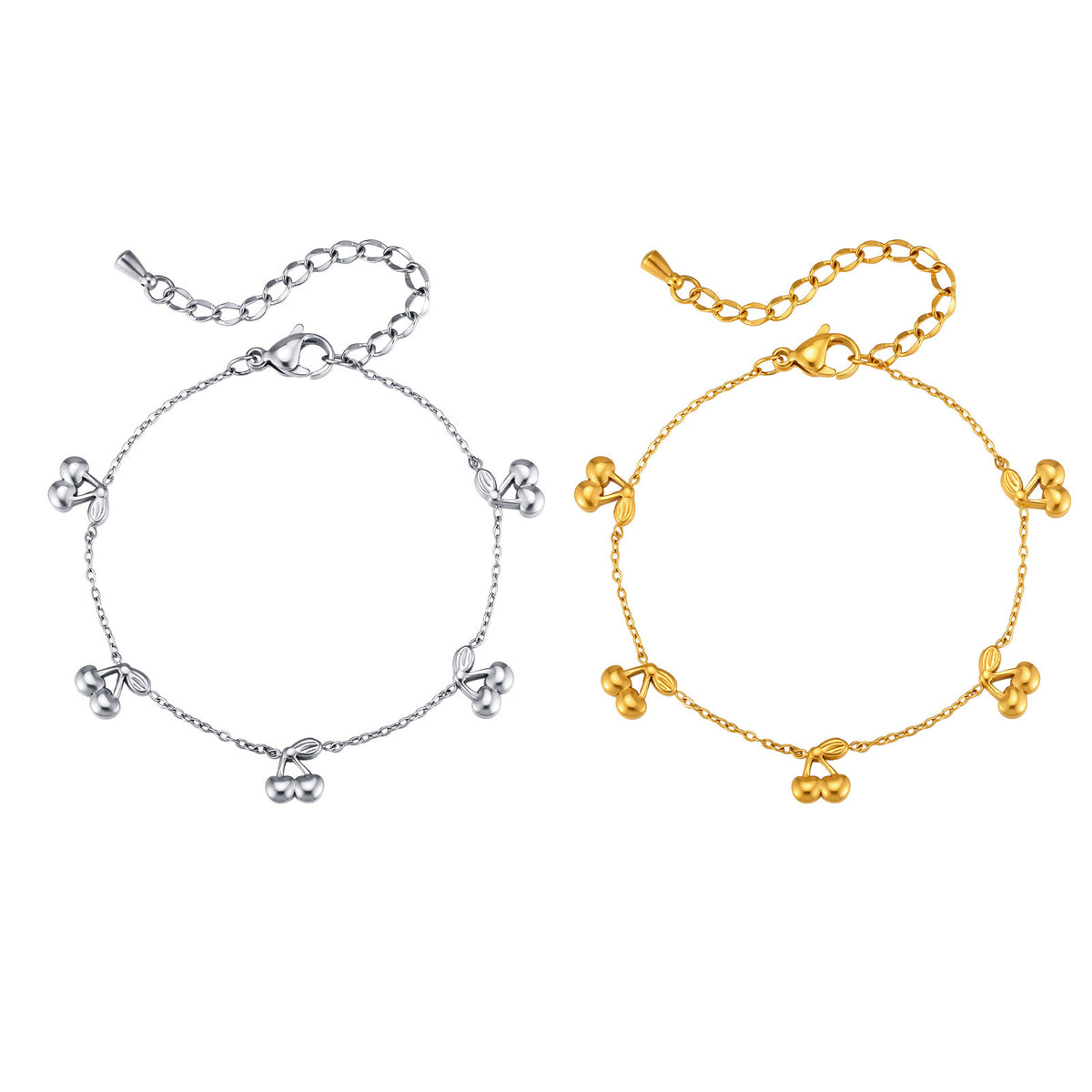 And Women Cherry Sweet Stainless Steel Bracelet