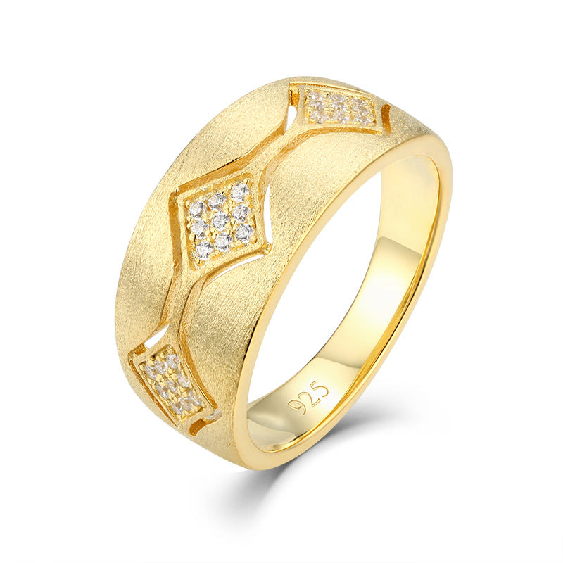 Satin Hand-Brushed 925 Sterling Silver Ring for Women