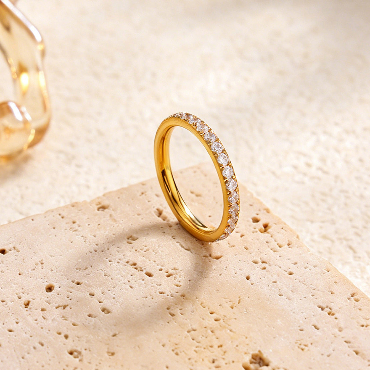 Stainless Steel Zircon Open Ring By Planderful Vienna Verve For Urban Professionals Statement Piece