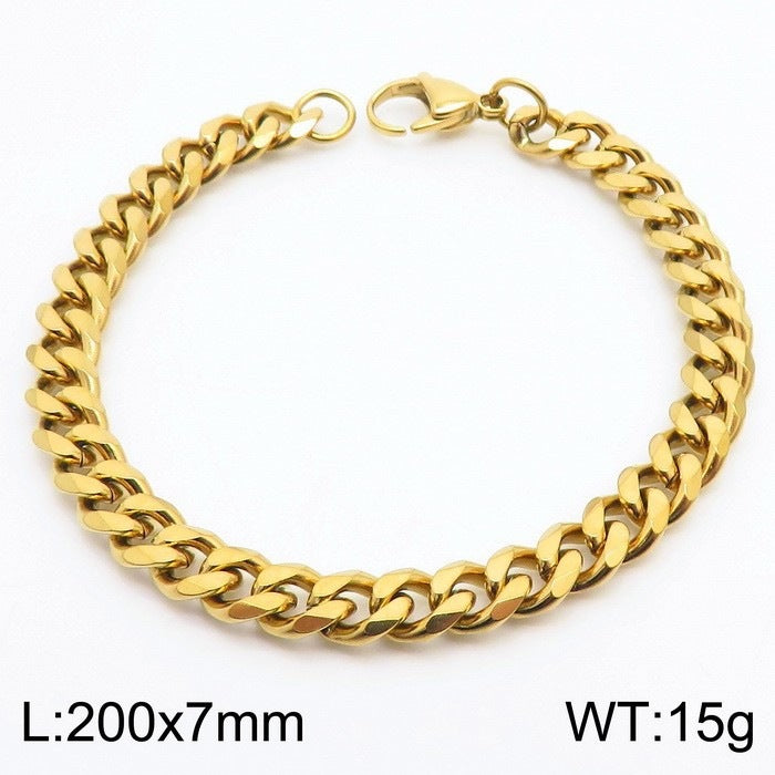 Minimalist Unisex Bracelet Stacked Figaro Twist Chain Cuban Chain