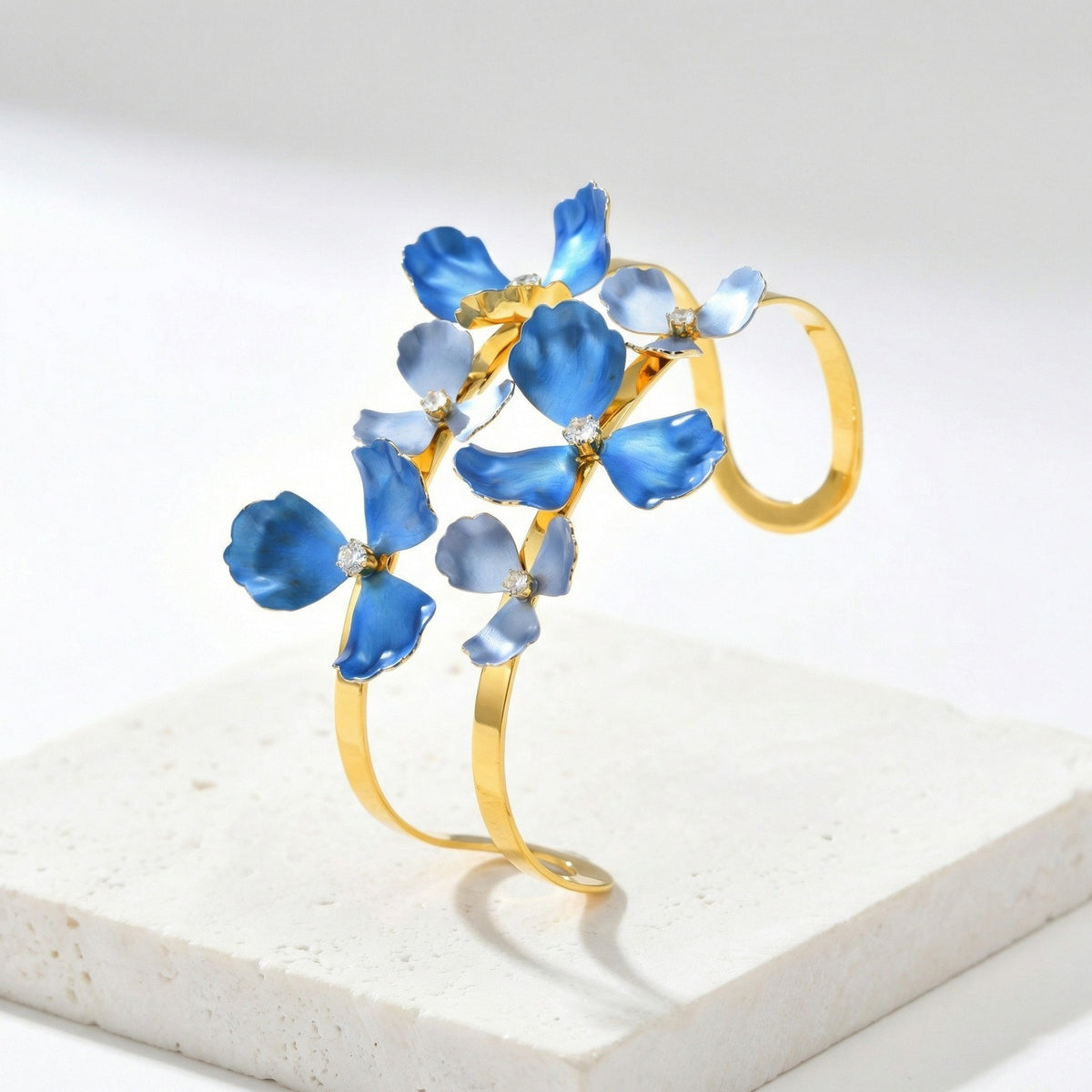 Flower Zircon Stainless Steel Bracelet for Men