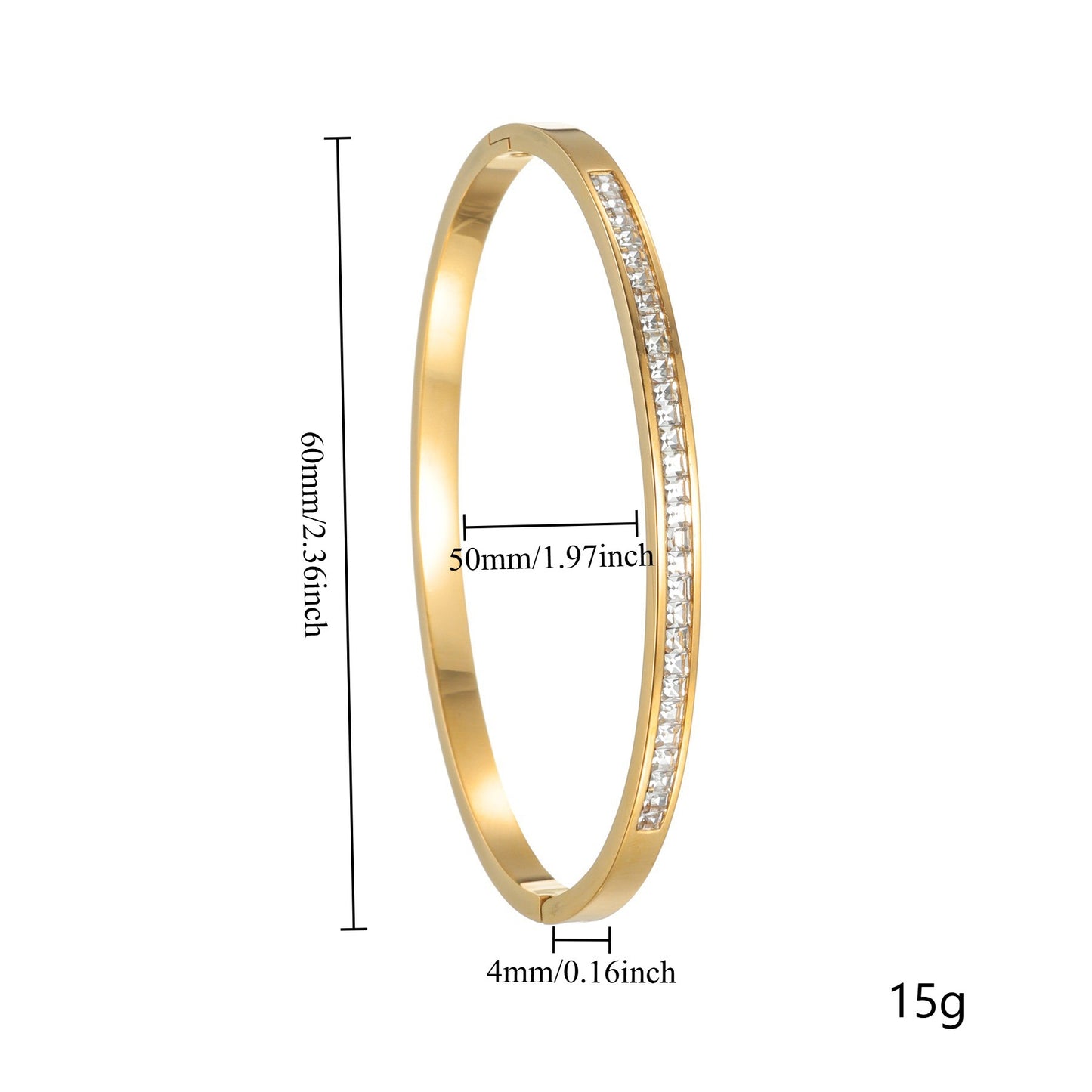Planderful Everyday Genie Zircon Inlaid Titanium Steel Bracelet For Women With Spring Clasp Vintage