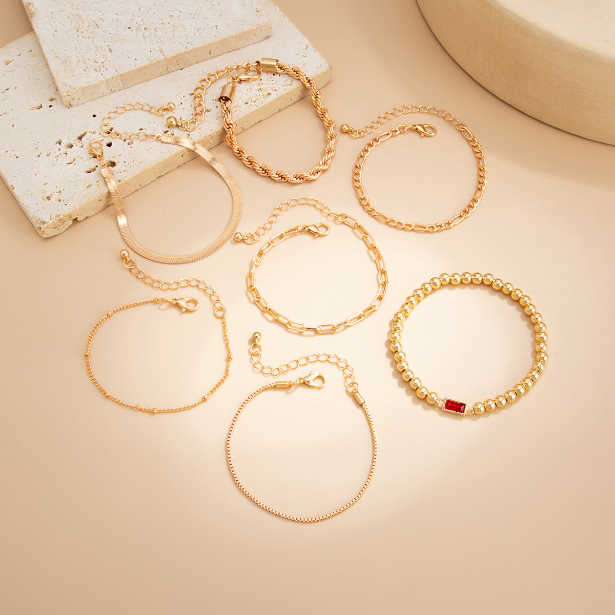 Planderful Vienna Verve Color Zircon Beaded Bracelet for Women Versatile Snake Chain Statement Jewelry