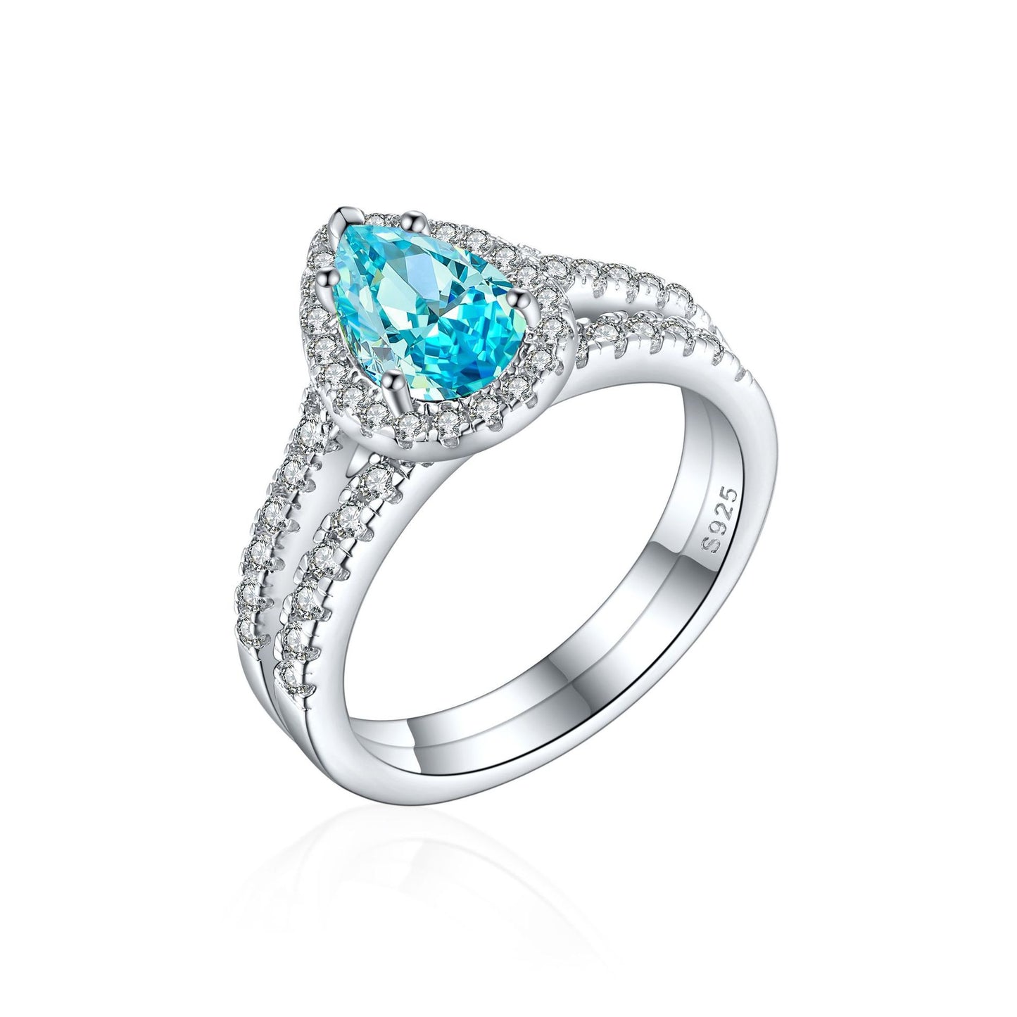 Sterling Silver 1.5ct Ice Flower Cut Colored Treasure Ring