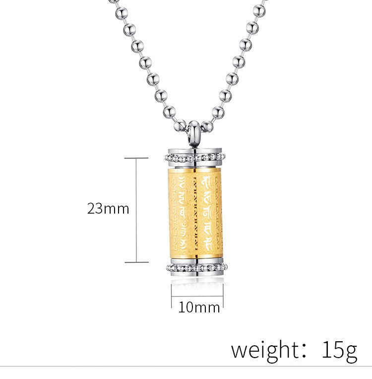 Planderful Shurangama Mantra Tibetan Necklace Titanium Steel Pendant Sacred Meditation Protector For Practitioners