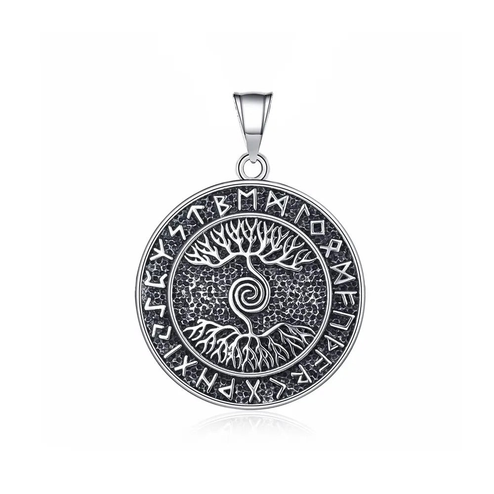 Vintage Tree of Life Viking Stainless Steel Men's Pendant Necklace