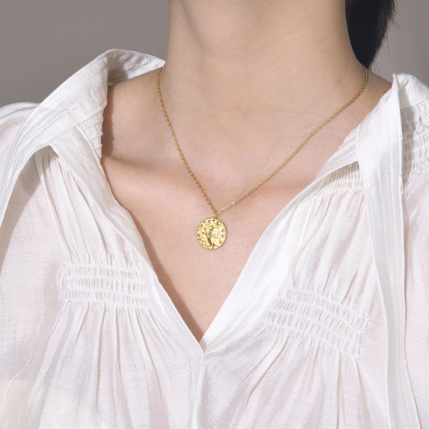 Geometric Necklace Stainless Steel Sun Pendant for Women