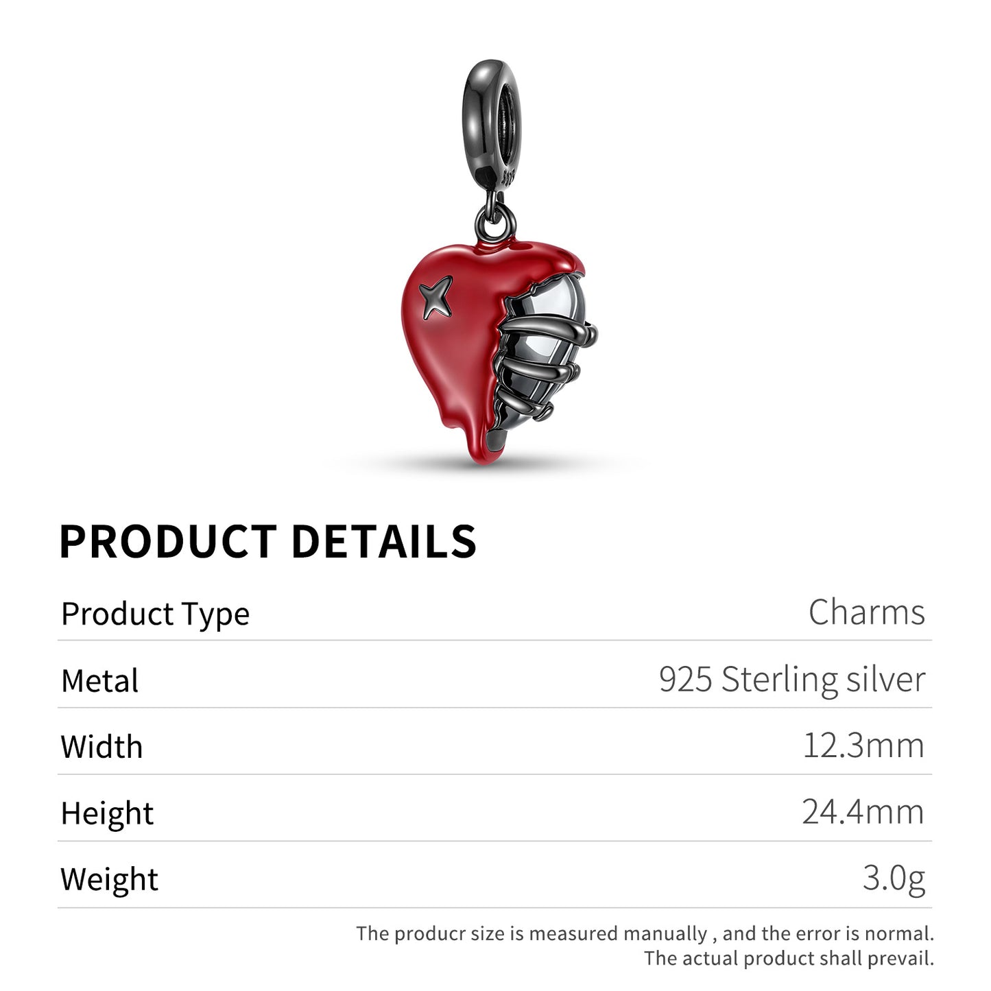 Planderful Jewelry Sterling Silver Heart Necklace Pendant S925 Skull Design Elegant Gift For Women Everywhere