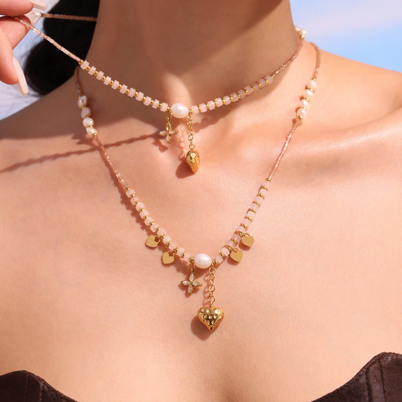 Planderful Tassel Pearl Clavicle Necklace For Girls Luxe