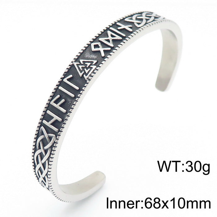 Nordic Hot-Selling Quake Stainless Steel Bracelet – Viking Triangular Knot Odin Rune